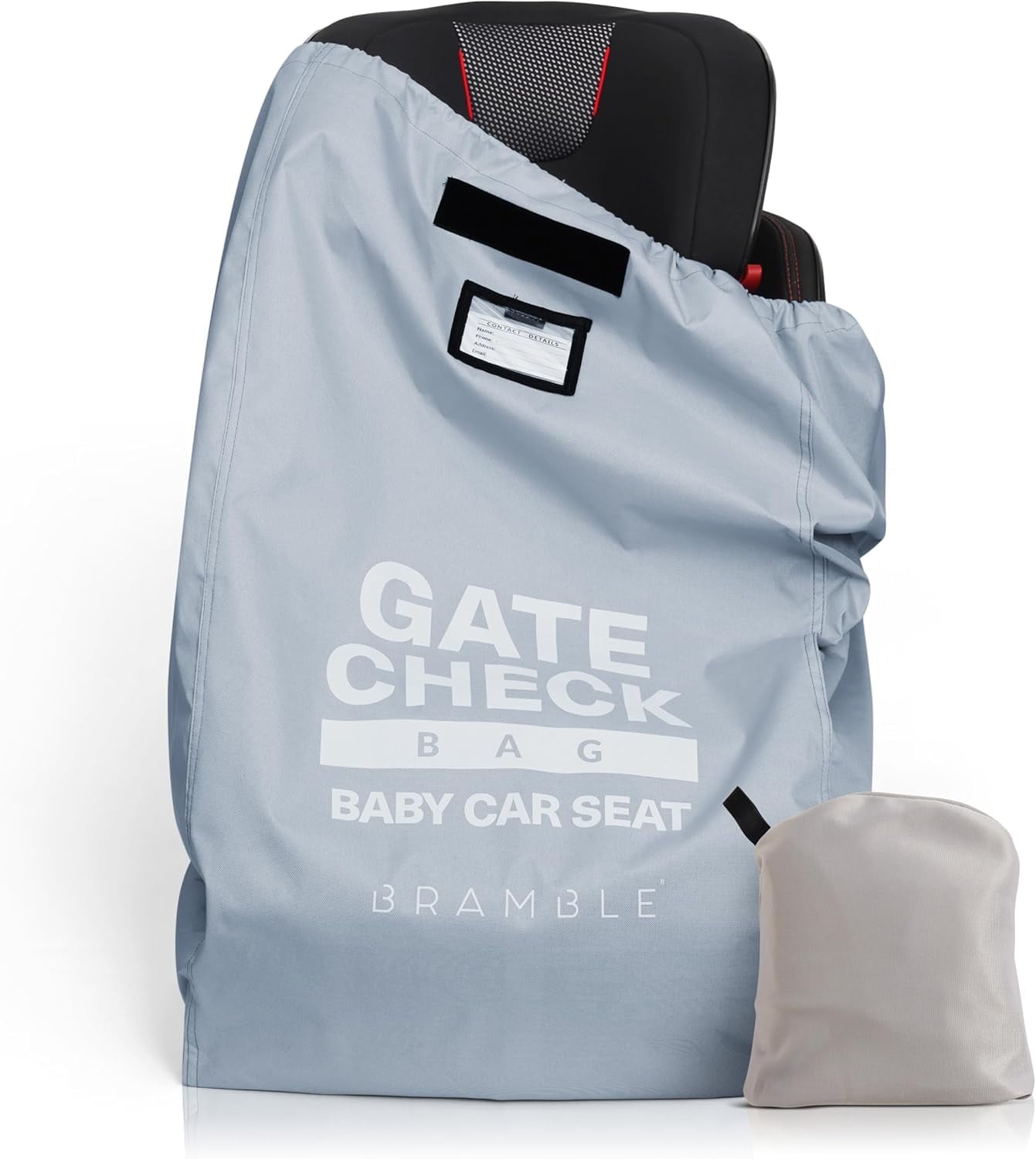 Hoovy Safe Secure Travel Car Seat Bag, Black/Red, Zipper Closure