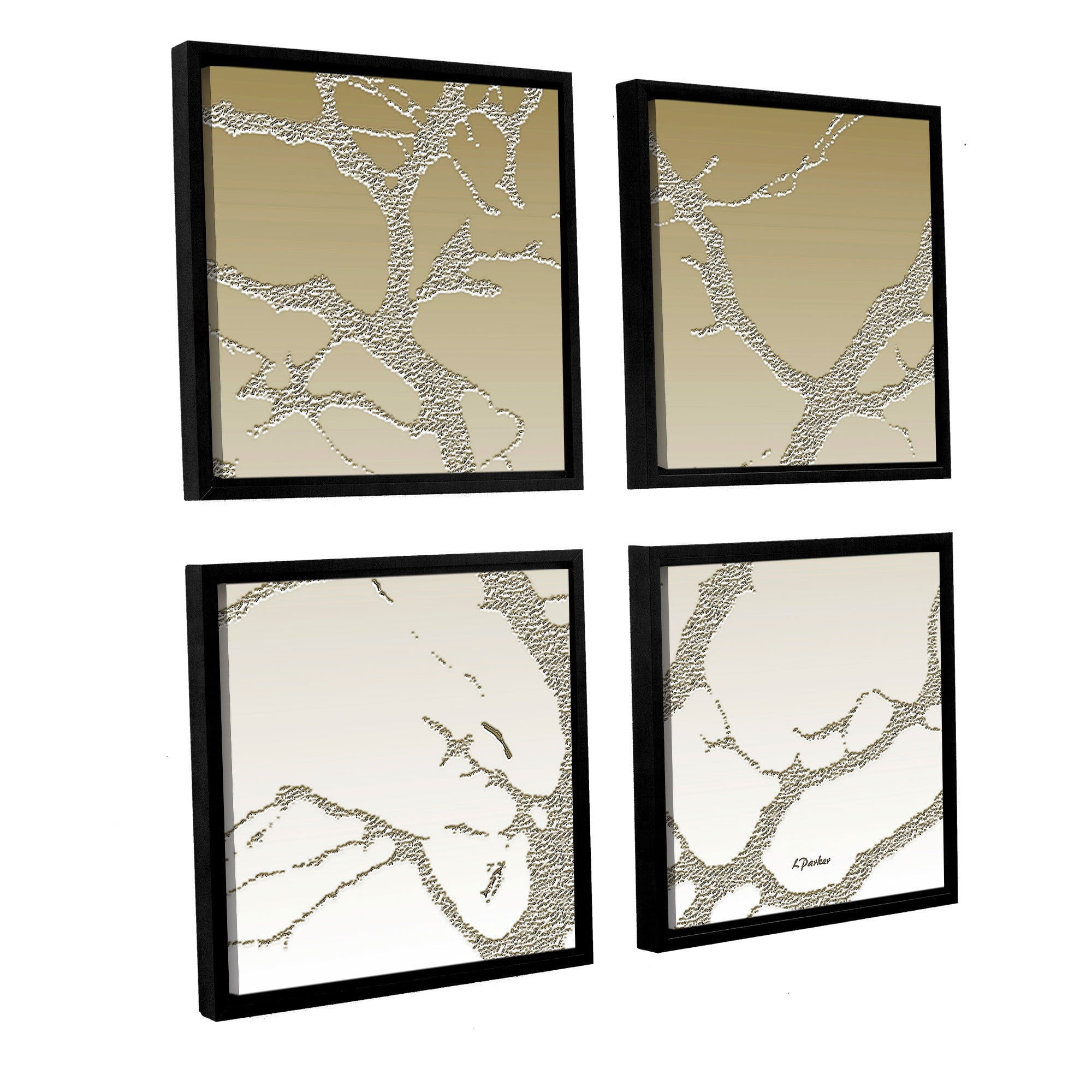 ArtWall Linda Parker "Morning Light On Tree" 4-Piece Floater-framed Canvas Square Set