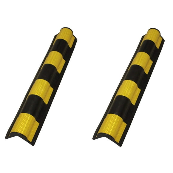 Foghorn Construction - Pair of 30.5” Rubber Wall Corner Guard for Parking Garages and Warehouse Columns, Protect Edge and Car Door from Damage, Garage Wall Protector