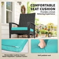 thumbnail image 4 of Outdoor Wicker Rocking Chair with Removable Cushion, PE Rattan Patio Rocker with Steel Frame, High Back and Armrests for Garden, Porch, Balcony, Turquoise, 26"W x 34.6"D x 38.6"H, 4 of 7