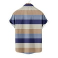 thumbnail image 6 of Wyobmus Mens Hawaiian Shirt Short Sleeve Button Down Shirts Summer Beach Shirts Casual Striped Vacation Shirts S-5X E-Blue, 6 of 6