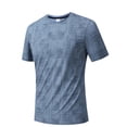 thumbnail image 6 of Summer T Shirts for Men Crewneck Quickly Dry Athletic Running Gym Workout Short Sleeve Shirts Mens Printed Round Neck Lightweight Breathable Moisture Wicking Outdoor Hiking Tee Tops, 6 of 7