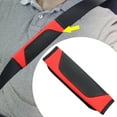 thumbnail image 2 of Unique Bargains Black Red Car Seat Belt Cover Universal Carbon Fiber Leather Auto Seat Belt Covers, 2 of 6