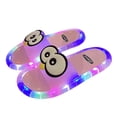 thumbnail image 4 of Samdudou Womens Slide Sandals Open Toe Slip On Flat Slippers Fun LED Light Up Sole Cute Cartoon Penguin Design Novelty Indoor Outdoor House Shoes Casual Footwear, 4 of 7