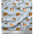 thumbnail image 1 of Soimoi Polyester Crepe Fabric Kangaroo,Elephant & Lion Animal Print Sewing Fabric Yard 52 Inch Wide, 1 of 1