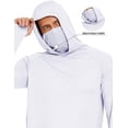thumbnail image 5 of Pinspark Men's Long Sleeve Fishing Shirts UPF 50+ Sun Protection Hoodie with Mask Quick Dry Hiking Neck Gaiter Hoodie UV Rashguards, 5 of 6