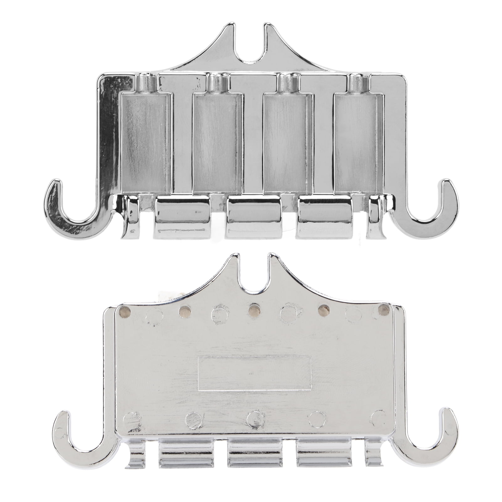 Electric Bass Bridge 4 String Metal Bridge Tailpieces Guitar Replacement Parts with ScrewsSilver
