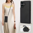 thumbnail image 6 of Dteck Flip Leather Wallet Case for iPhone 16 5G, Crossbody Wallet Phone Case with Credit Card Holder Strap Lanyard, Women Girl Purse Kickstand, Black, 6 of 8