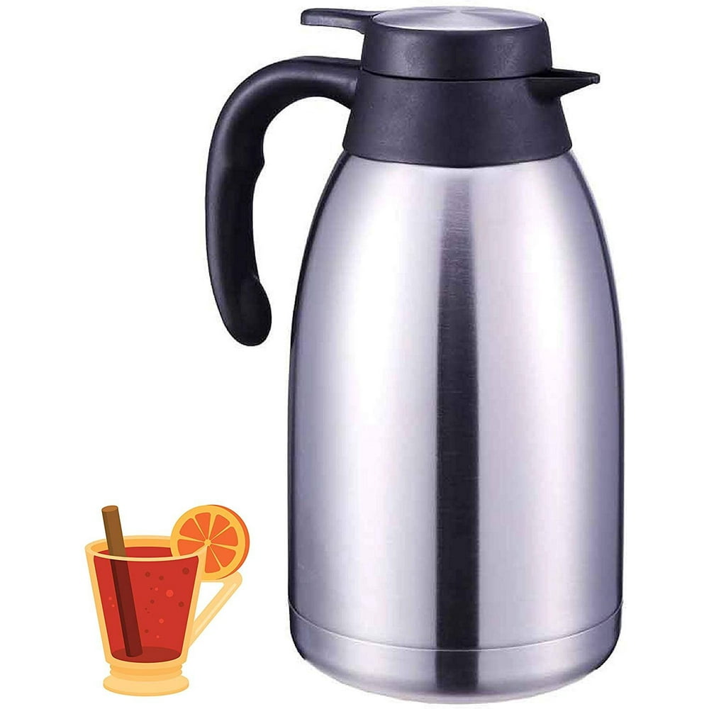 Stainless Steel 2 Liter Thermal Coffee Carafe - Double Walled Vacuum ...