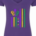 thumbnail image 4 of Inktastic Mardi Gras Flag Women's V-Neck T-Shirt, 4 of 5