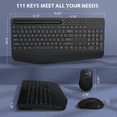 thumbnail image 6 of Wagpak Wireless Keyboard and Mouse Combo Wrist Rest Ergonomic Phone Holder Full-Sized Silent 2.4GHz Cordless Keyboard Mouse Set for Computer,Laptop, PC, Mac, Windows Black, 6 of 10