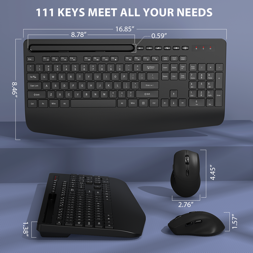 Wagpak Wireless Keyboard and Mouse Combo with Wrist Rest photo 6