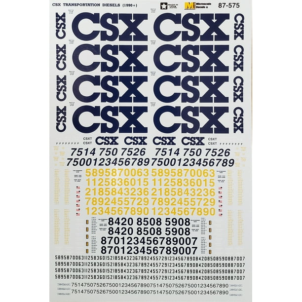 Microscale Model Railroad/Train Decals HO Scale CSX Diesels YN2 Scheme