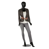 SSWBasics  Mannequin Full Body Female Glossy Black Cameo Fiberglass with Base  Height 5'10" - Full Body Mannequin Female Display