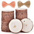thumbnail image 1 of Madera de pino natural Wood Slices 5ARTH, 30 unidades, de 7 a 8 cm, con agujero y cuerda, 1 of 6