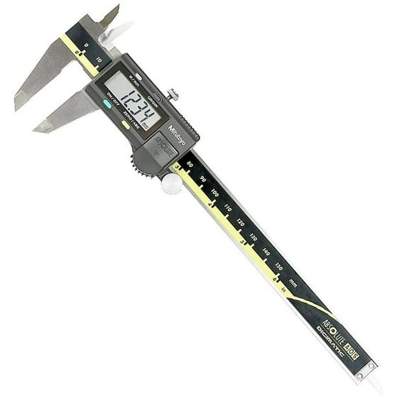 Mitutoyo® Caliper 0" to 6"/0 to 150mm Measuring Range, 0.0005"/0.01mm Resolution, 500-196-30 LCD Digital Vernier Caliper 6" Electronic Measurement Stainless Steel Digital Caliper