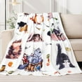 thumbnail image 2 of Cat Throw Blanket Cute Cats Bed Blanket for Cat Lovers Animal Print Blankets Super Soft Flannel Fleece Blankets Cozy Fuzzy Plush Throw Blanket for Couch Chair, 2 of 10