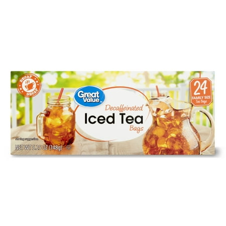 Great Value Decaffeinated Iced Tea, Tea Bags, 24 Count
