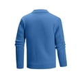 thumbnail image 6 of MELDVDIB Mens Sweater Knit Fall Winter Solid Color Long Sleeve Slim Fit Pullover Tops Fashion Casual Stretch Comfy Crewneck Lounge Outfit Blue L, 6 of 7