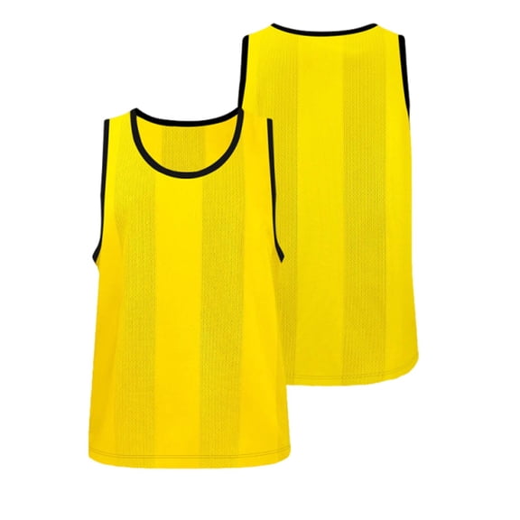 Kids Mesh Training Vest Youth Soccer Scrimmage Pinnies Team Sports Bibs for Children Outdoor Activities Training Camp Events 5-12 Years Yellow