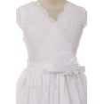 thumbnail image 2 of Big Girl V Neck Floral Lace Party Birthday Flower Girl Dress White 14 (J20KS66), 2 of 5