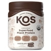KOS Organic Plant Based Protein Powder, Chocolate, 20g Protein, 10 Servings, 13.75oz, 0.85lb