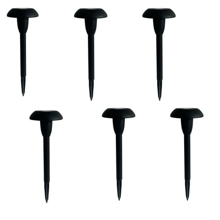 Mainstays Solar Powered Modern Dome LED Path Light and Landscape Light, 12 Lumens (6 Count)