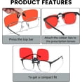 thumbnail image 3 of VIEWBETTER® 3 Pack Clip On Blue Light Blocking Glasses for Eye Strain & Light-Sensitive Rimless Unisex Flip Up Clip-Ons CV802v5, 3 of 7
