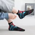 thumbnail image 2 of Fuzoiu Red Flame Wolf Head Print Adult Socks, Crew Moisture-wicking Socks, Unisex Cushion Crew Socks,Casual Sports Ankle Socks, 2 of 7