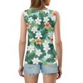 thumbnail image 4 of GIPQJK Tank Tops for Women V Neck Hawaii Beach Vacation Sleeveless Tees Casual Loose Fit Fashion Cute Tunic Tops,Dark Green L, 4 of 4