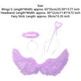 thumbnail image 3 of TiaoBug Angel Feather Wings with Headband Fairy Stick Accessory Set for Themed Party Fancy Dress-up Light Purple S, 3 of 3