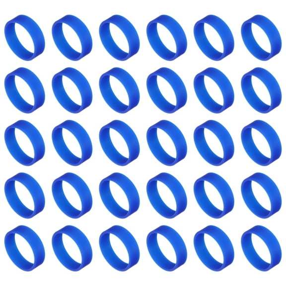 30Pcs Silicone Rubber Bands,20mm/0.8inch Rubber Bands Rings Cable Ties for Cord Wrapping Bag Wraps, Dark Blue