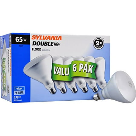 - SYLVANIA 6-Pack 65-Watt Dimmable Soft White Br40 Incandescent Flood Light Bulb (65)