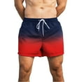 thumbnail image 1 of Mens Lightweight Quick Dry Swimming Trunks Fashion Gradient Drawstring Beach Short Pants with Pockets for Summer Vacation, 1 of 5