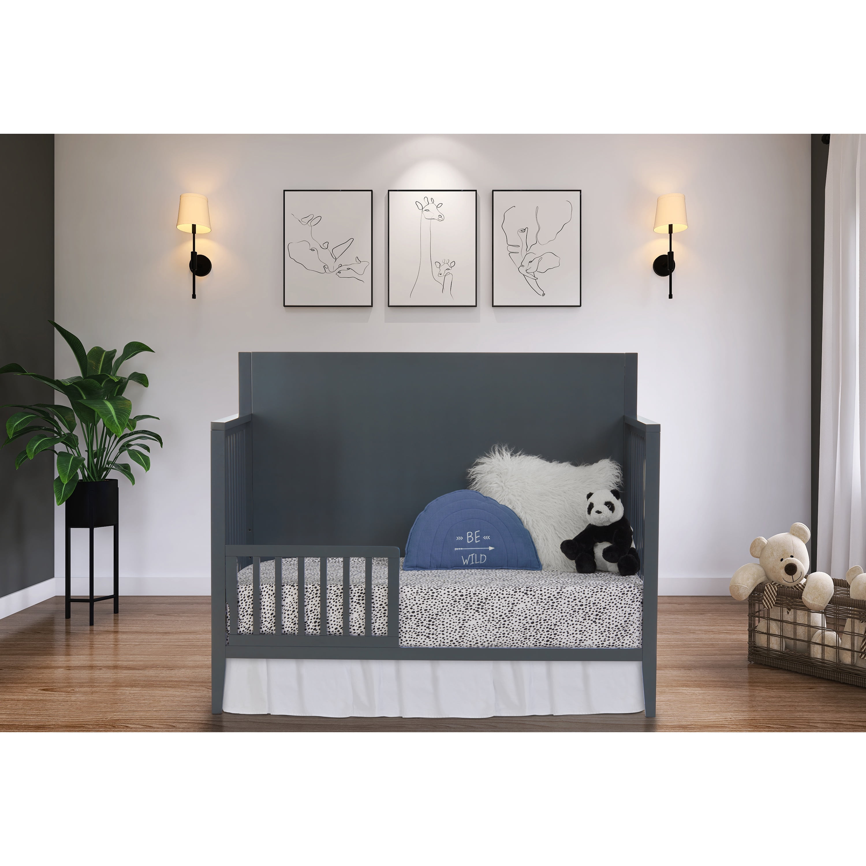 Dream On Me Convertible Crib Toddler Guard Rail In Carbon Black
