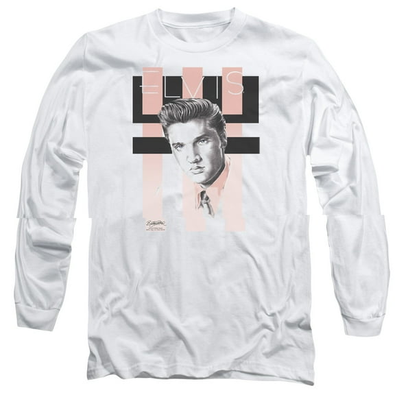 Elvis Presley Retro Long Sleeve T-Shirt White