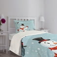 thumbnail image 5 of Ambesonne Snowman Quilted Bedspread Set 2 Pcs, New Year's Eve Birds, Twin Size, Multicolor, 5 of 6