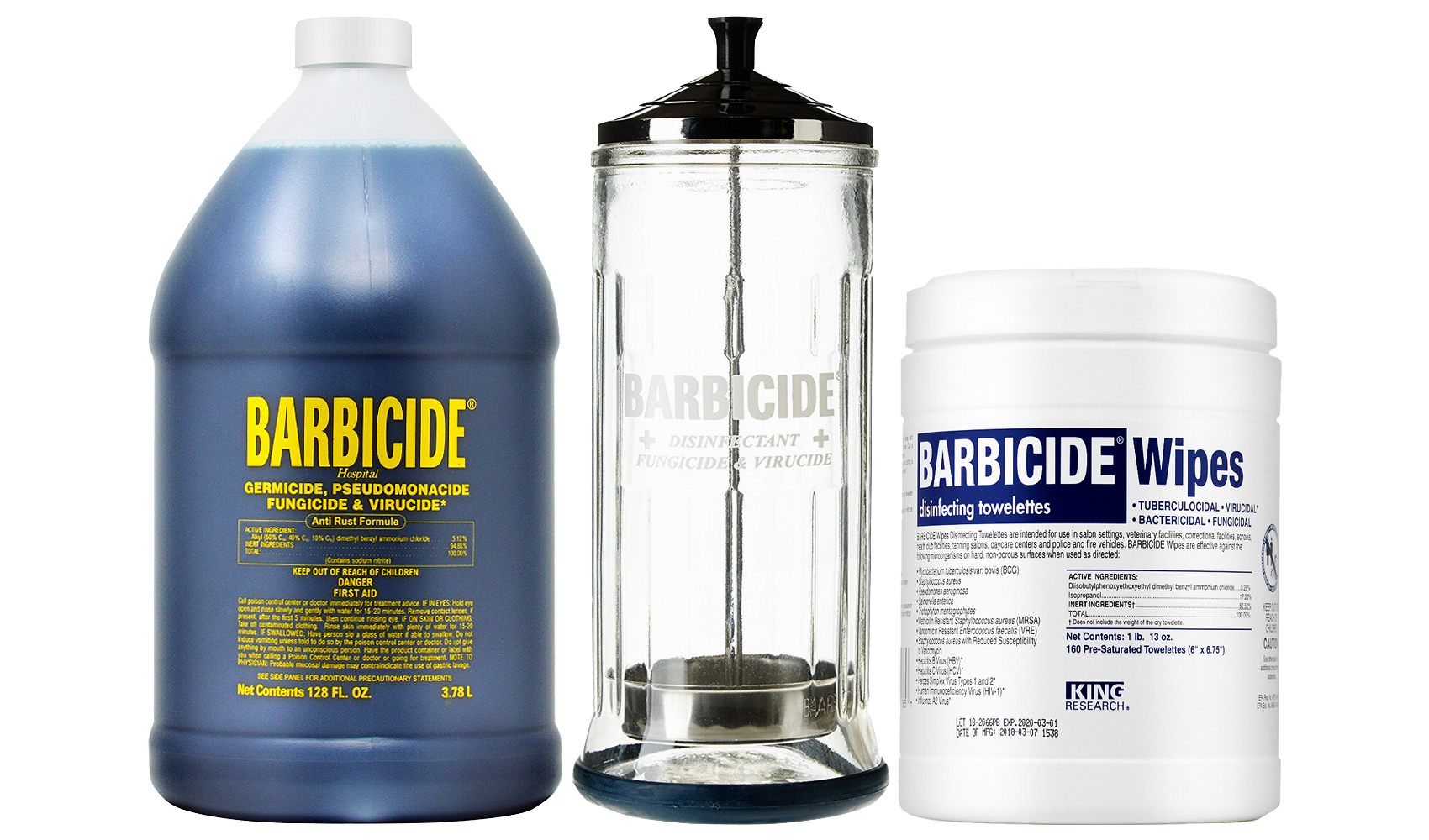 King Research Barbicide Disinfectant 128oz + Disinfectant Large Jar