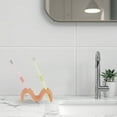 thumbnail image 4 of Unique Bargains 1 Pc Wave m Shape Toothbrush Holder for Bathroom Orange Silicone, 4 of 5