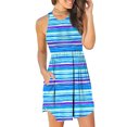 thumbnail image 2 of Babysbule Woman Summer Dresses Women's Sleeveless Loose Plain Dresses Casual Short Dress With Pockets Tie-Dye Rainbow Gradient Print Dress, 2 of 7