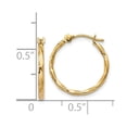 thumbnail image 3 of 14K Yellow Gold Earring Hoop Women'S 13 mm 1.5 Twist Earrings, 3 of 3