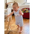 thumbnail image 6 of BemeyourBBs Newborn Baby Boy Summer Clothes Plaid Gingham Jumpsuit Romper Sleeveless Cute Sailboat Embroidery Plaid Print Bodysuit Playsuit Infant Baby Boys Summer Outfit, 6 of 9