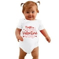 thumbnail image 3 of AOMPMSDX Girls Bodysuits Boys Girls Short Sleeve Valentine's Day Letter Print Romper Bodysuit For Children Clothes White 12 Months-18 Months, 3 of 5