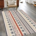 thumbnail image 2 of Indian Geometric 3x5 Area Rugs for Living Room, Lines Dots Sun Hand Drawn Overlay Non Slip Floor Mat Washable Low-Profile Indoor Carpet for Bedroom, Dining Room, Bathroom, 2 of 9