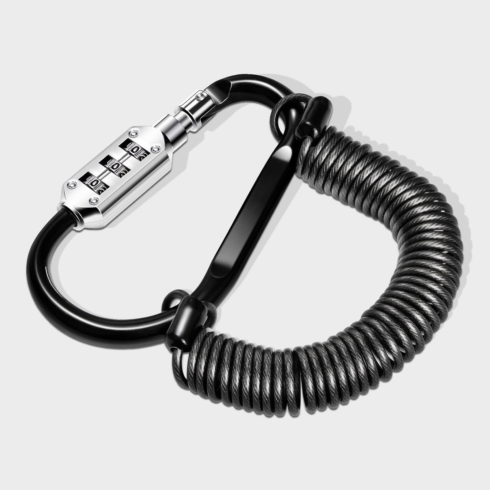 Motorcycle Helmet Lock, EBike Bicycle Helmet Lock, Digit Carabiner