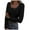 Z#C Black, variant on Women Tops Deep V Neck Ribbed Fitted Tight Basic Knit Short Sleeve T Shirt Black M