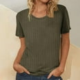 thumbnail image 6 of HAiming Womens Summer Tops Short Sleeve Solid Round Neck Knitted Tshirts Plus Size Casual Loose Tunic Blouses, 6 of 6
