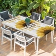 thumbnail image 2 of Yellow Sunflowers Table Cloths for 6 Foot Rectangle Tables, You Are My Sunshine Wood Rustic Patio Waterproof Elastic Fitted Tablecloths, Washable Rectangular Table Cover for Camping, 2 of 8