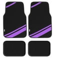 thumbnail image 1 of FH Group Carpet Liners Car Floor Mats with Faux Leather Stripes - Full Set, 1 of 5