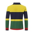 thumbnail image 5 of Zylanna Men's Long Sleeve Polo Shirts with Chest Pocket, Slim Fit Turndown Collar Spring Fall Striped Casual Pullover Tops for Man Multicolor, 5 of 6